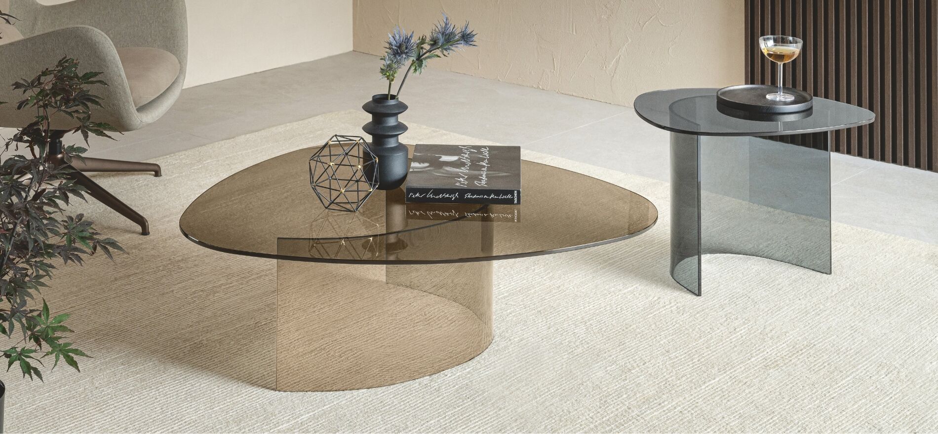 Tavolino salotto moderni design cristallo - Crystal, Riflessi