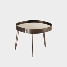 Complementi d'arredo moderni - Tavolino da Salotto Lumiere piano in cristallo bronzato, Riflessi