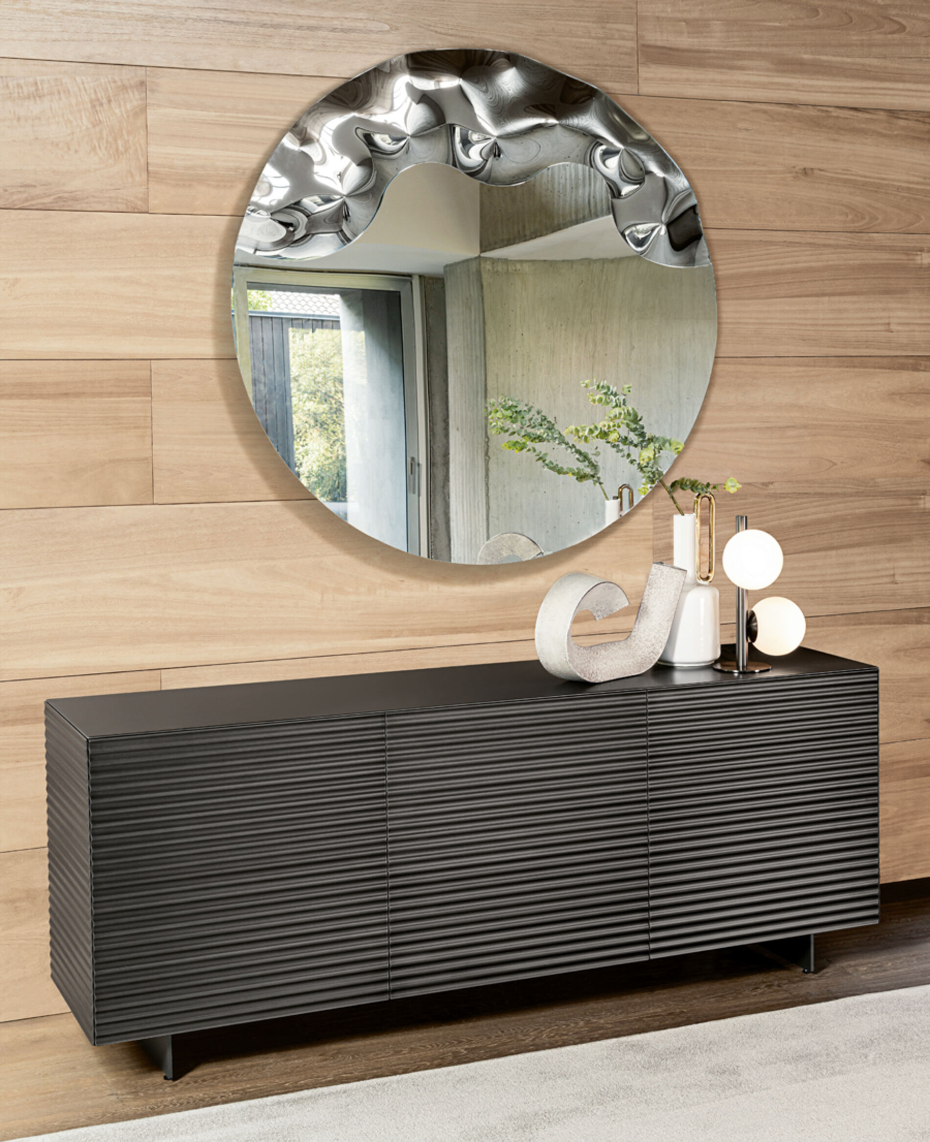 Specchio tridimensionale rotondo di design - Venere Riflessi